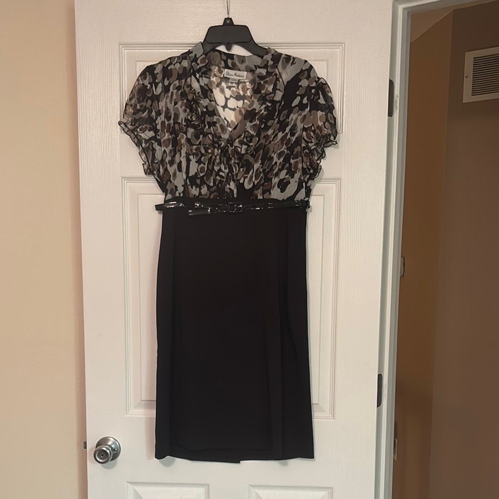 Olivia Matthews Black Sheath Dress with Flutter Sleeves